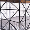 Contemporary Black and Walnut Metal and Wood Storage Basket Set of 3
